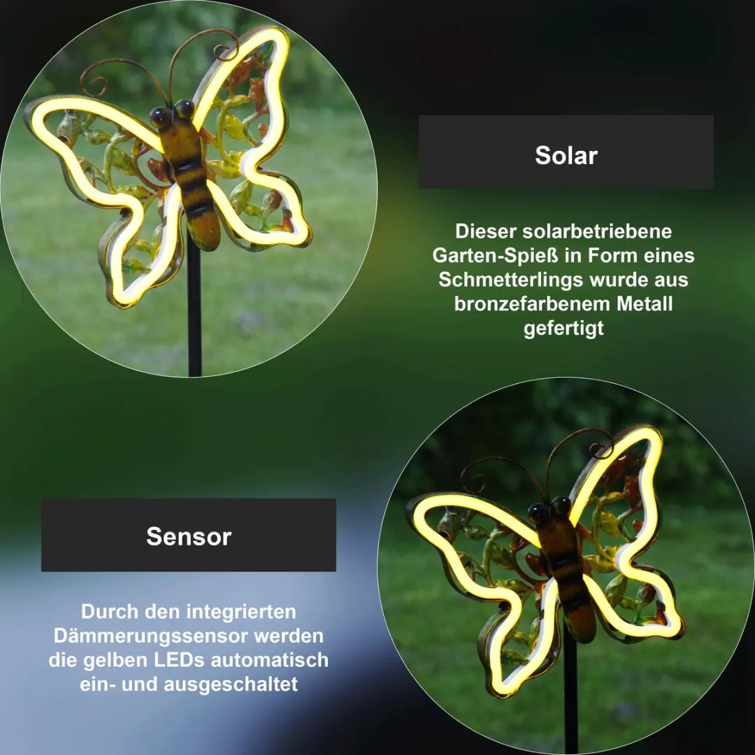 Star Trading Linny Butterfly Grondstaak Zonne-energie - Zilver - afbeelding 2 van 6