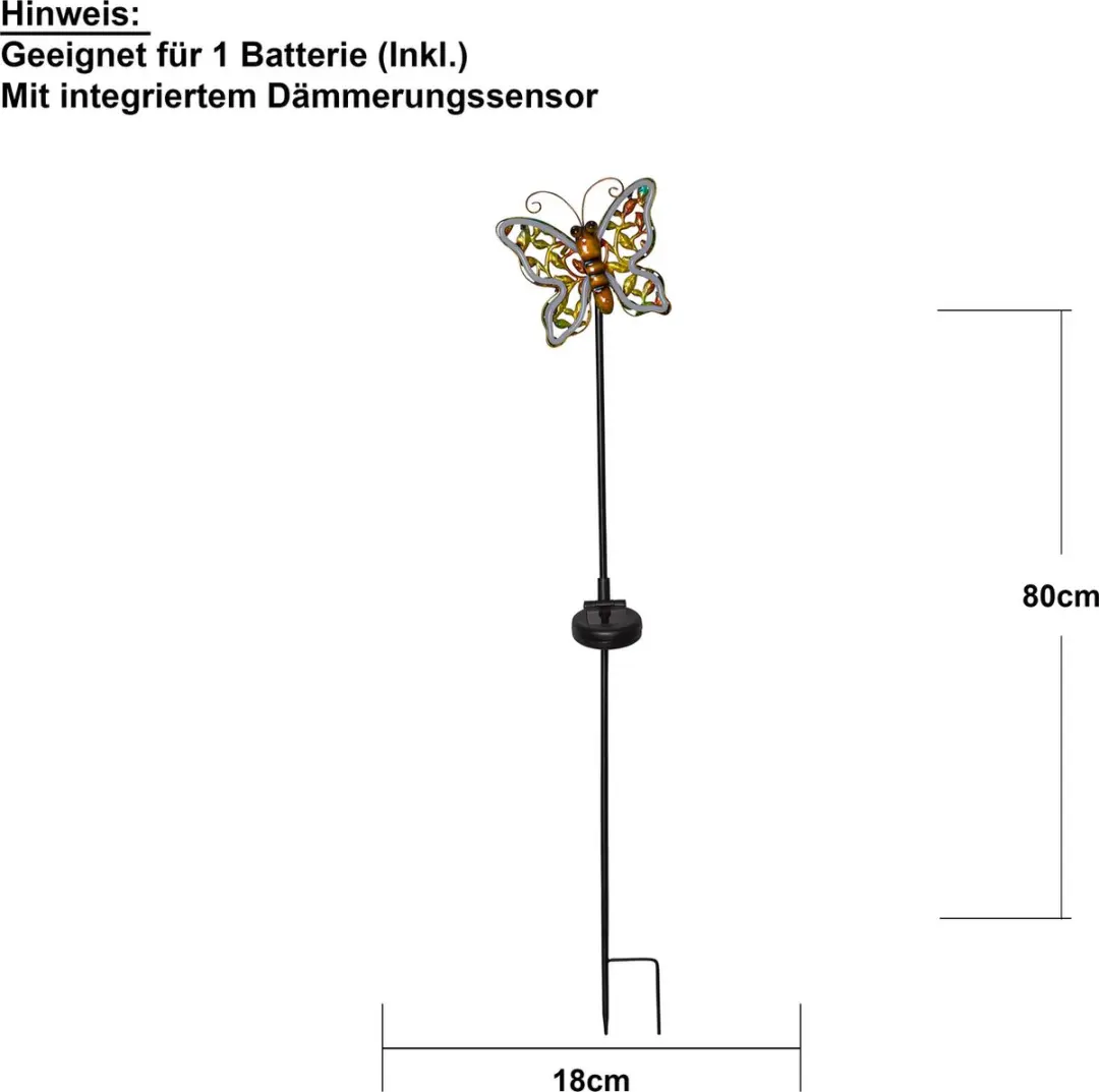 Star Trading Linny Butterfly Grondstaak Zonne-energie - Zilver - afbeelding 3 van 6