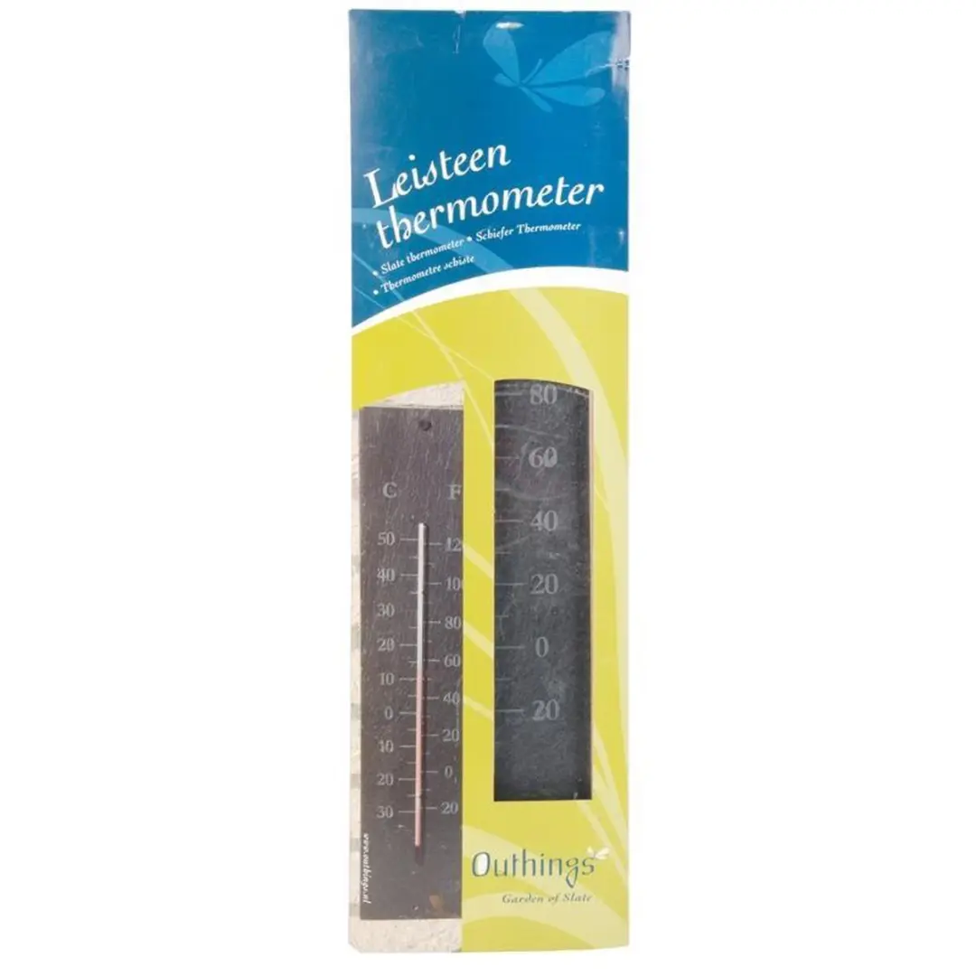 Esschert Design Thermometer Leisteen 10x1,5x45cm - Celsius/Fahrenheit - afbeelding 4 van 5