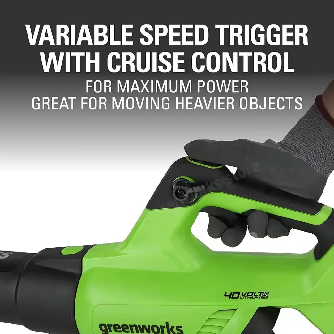 Greenworks 40V BLF442 Bladblazer - 500 CFM - 120 km/u - Zuigen/Blazen/Versnipperen