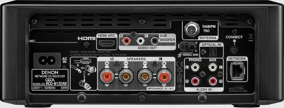 Denon CEOL N-12 DAB+ Hifisysteem - Zwart - afbeelding 6 van 6
