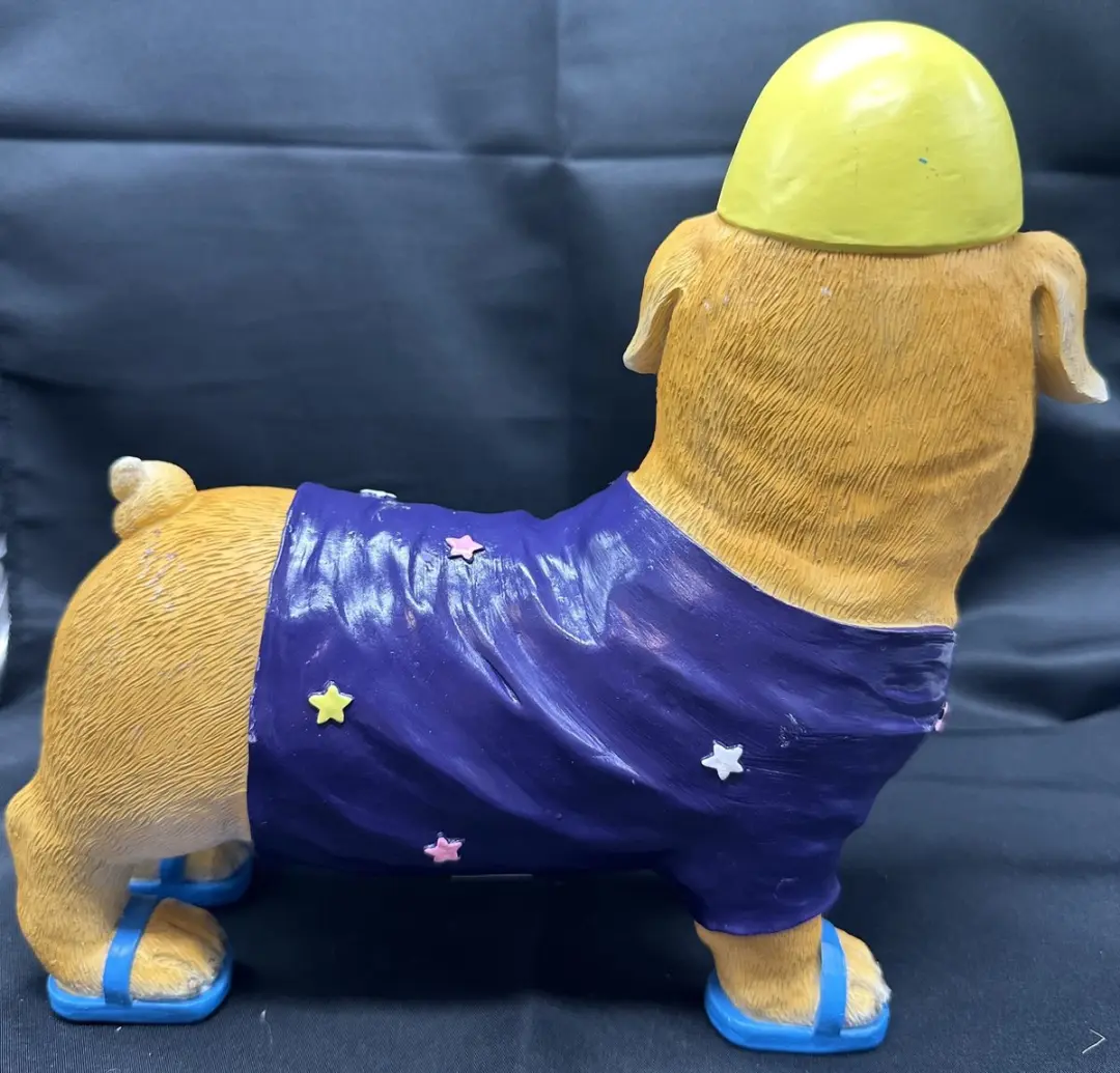 Impuls Tropische Hond Decoratief Beeld - Meerkleurig - 20x25x4cm