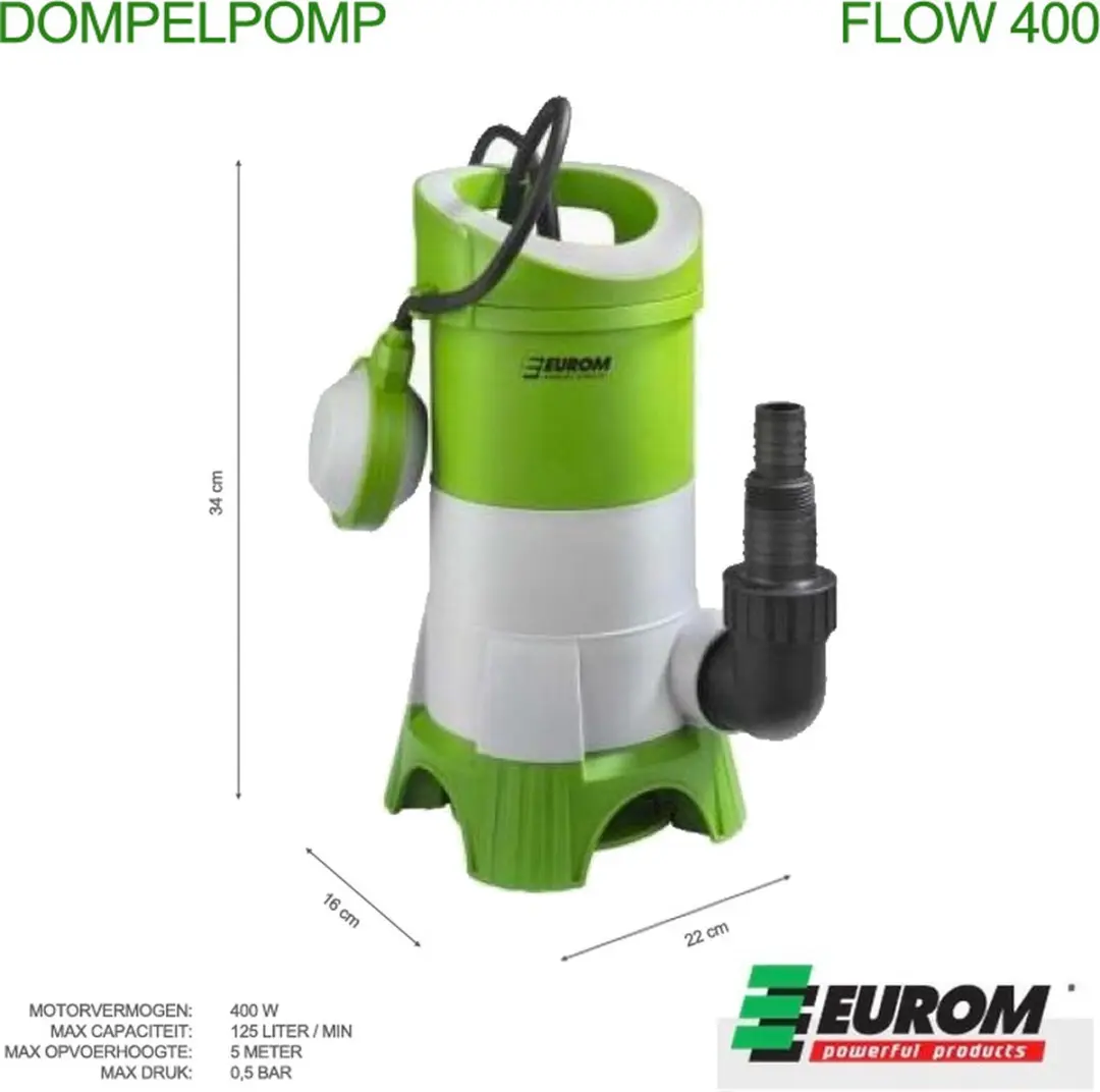 Eurom Flow 400 Vuilwaterpomp 400W - afbeelding 6 van 6