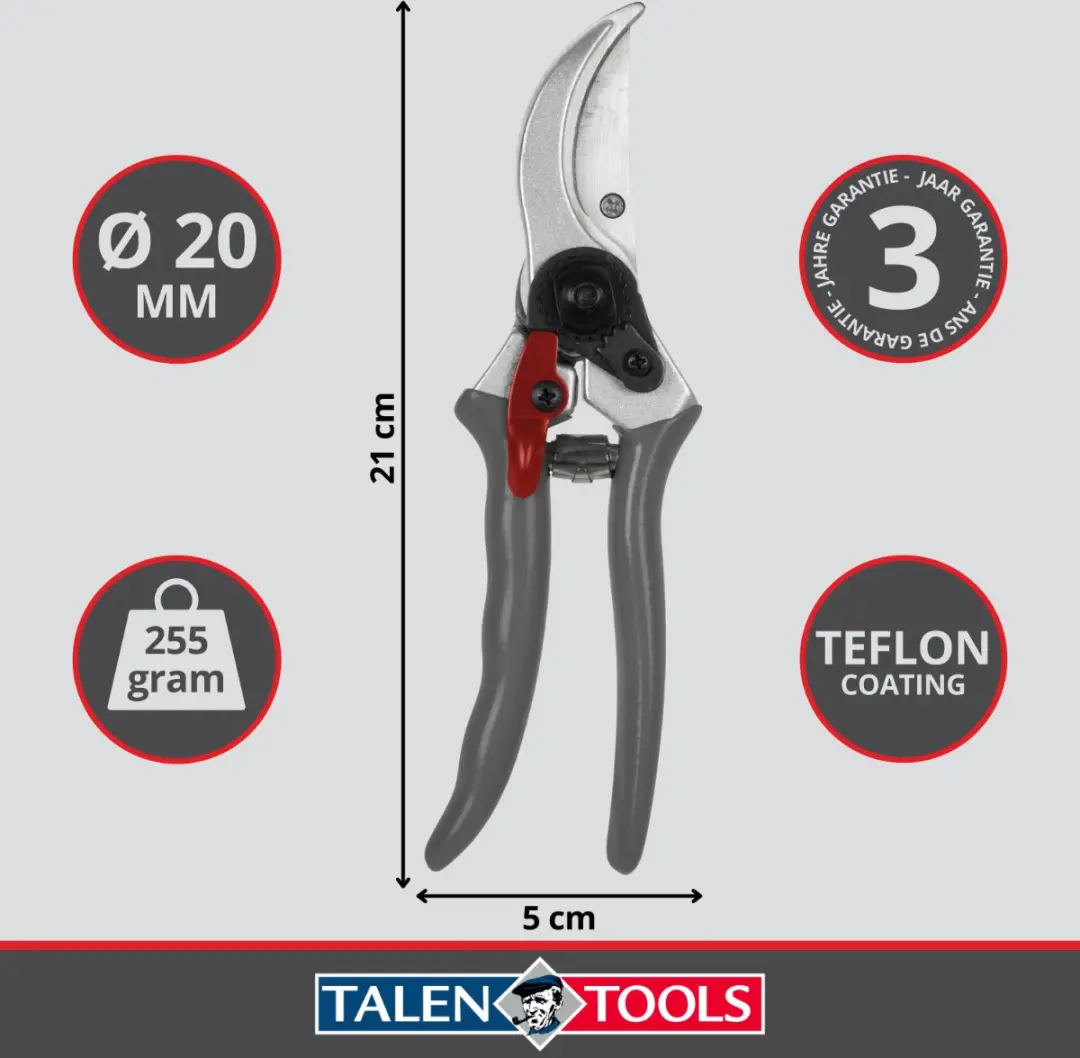 Talen Tools Voorbijsnijdende Snoeischaar 21cm