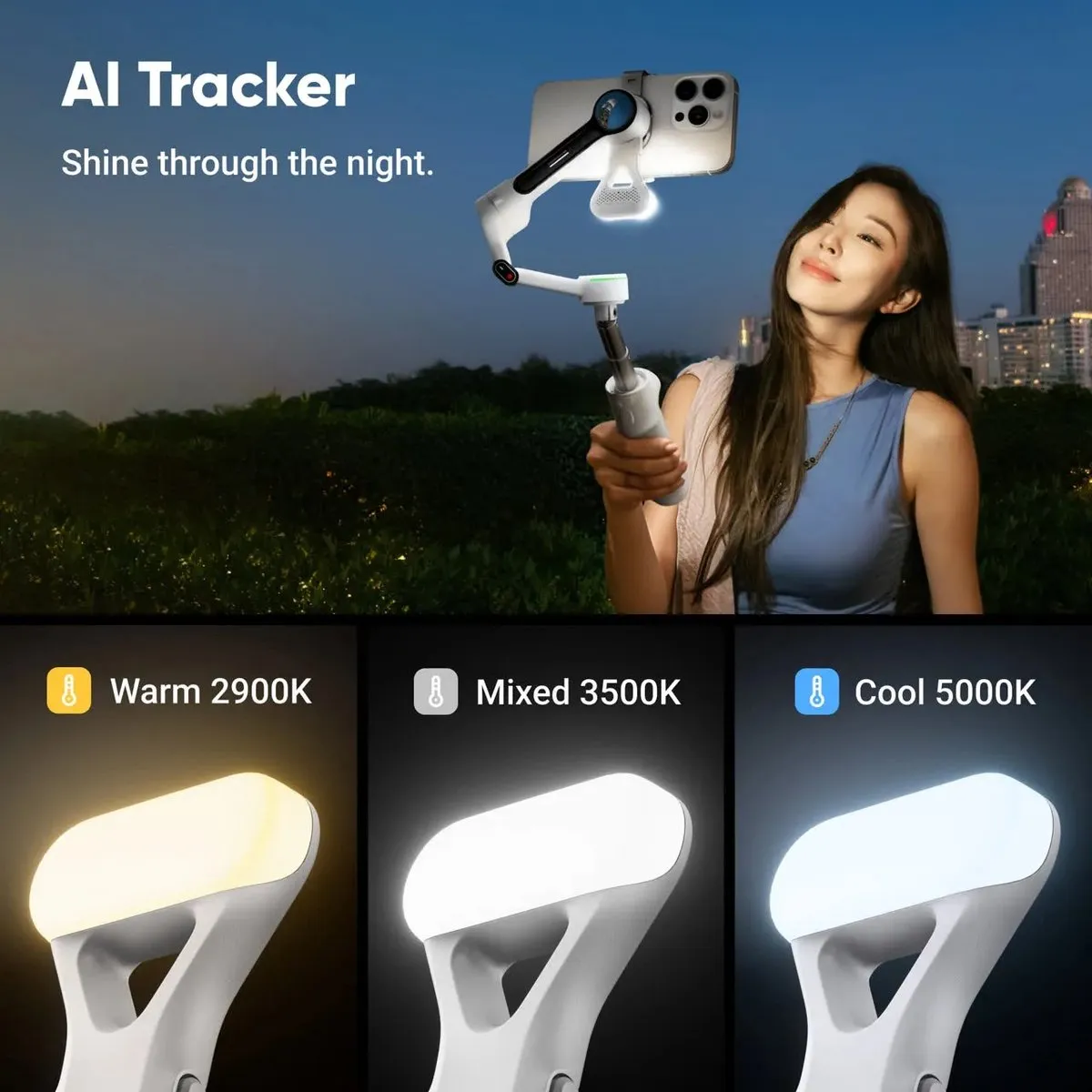 Insta360 Flow 2 Pro AI Tracker Bundle - Summit White - afbeelding 6 van 6
