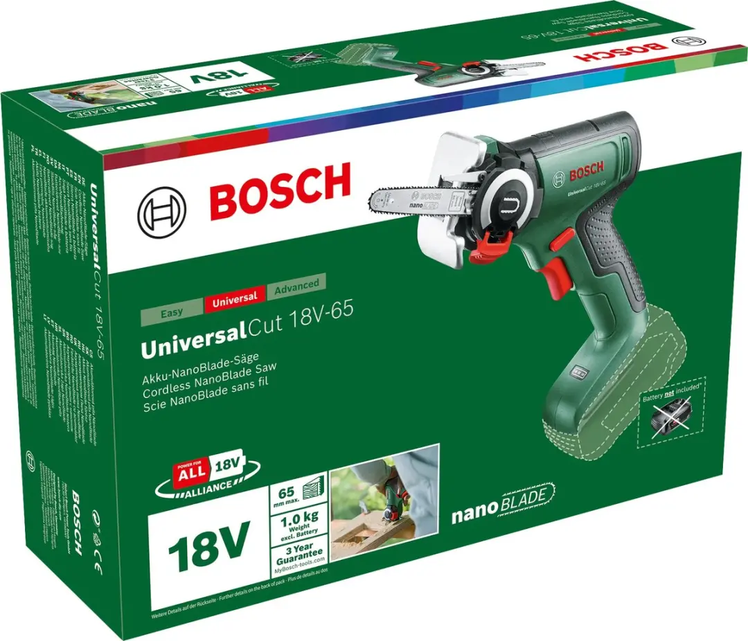 Bosch UniversalCut 18V-65 Zaag - NanoBlade Wood Speed 65