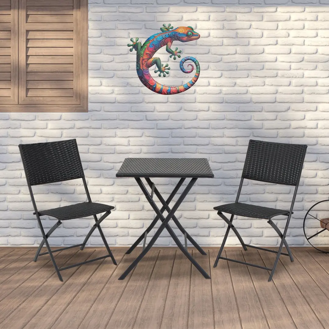 Anna's Collection Gecko Hagedis Wanddecoratie - 40x41cm - Metaal - Kleurenmix