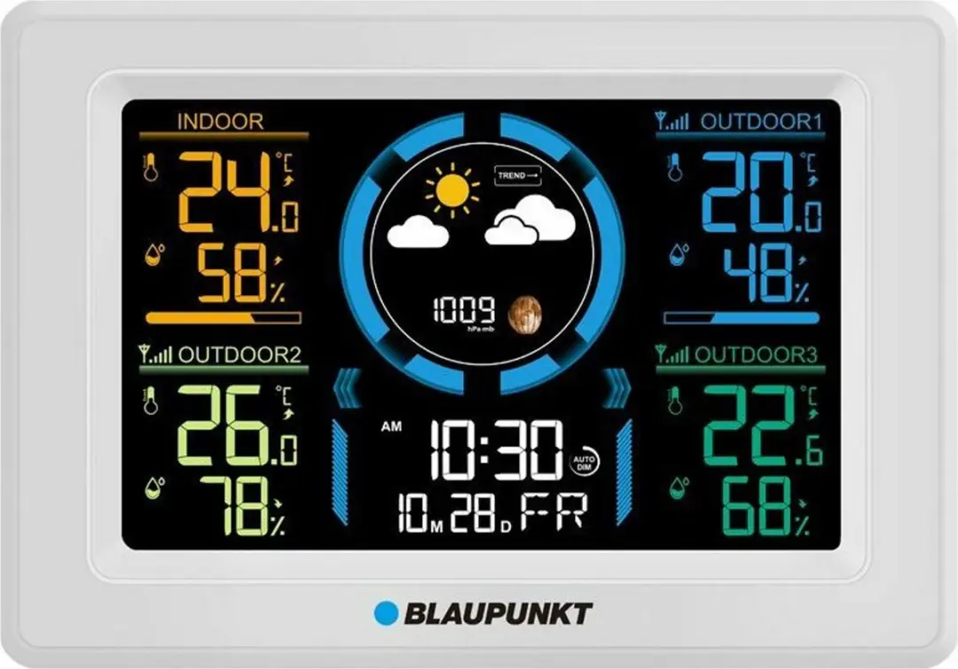 Blaupunkt Weerstation met Hygrometer 3 Sensoren - Wit