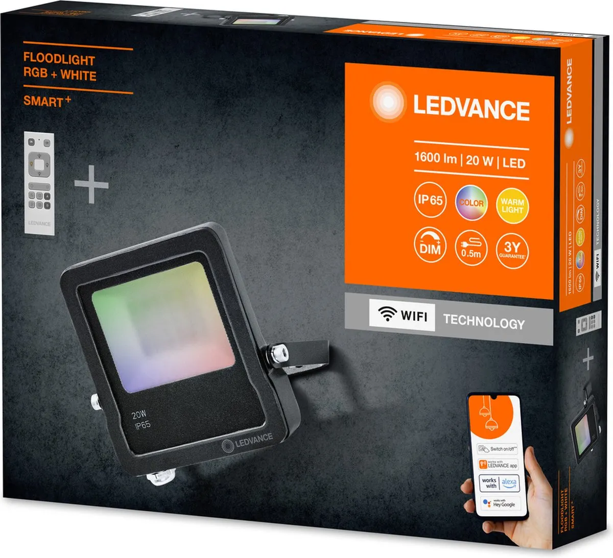 LEDVANCE SMART OUTD WIFI FLOOD20W RGB Floodlight - 20W Warm Wit 1260lm - afbeelding 5 van 6