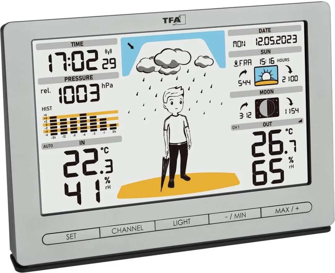 TFA Dostmann METEO JACK 35.1097.54 Draadloos Weerstation - Zilver - afbeelding 6 van 6