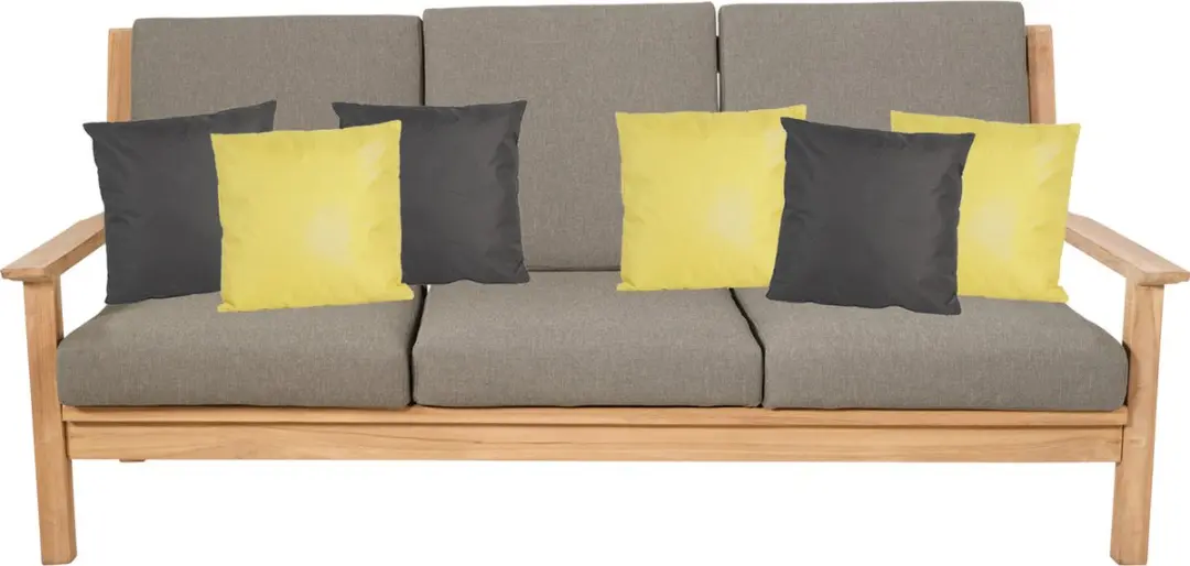 Anna's Collection Bankkussens 45x45cm - 6 Stuks - Geel/Antraciet Grijs