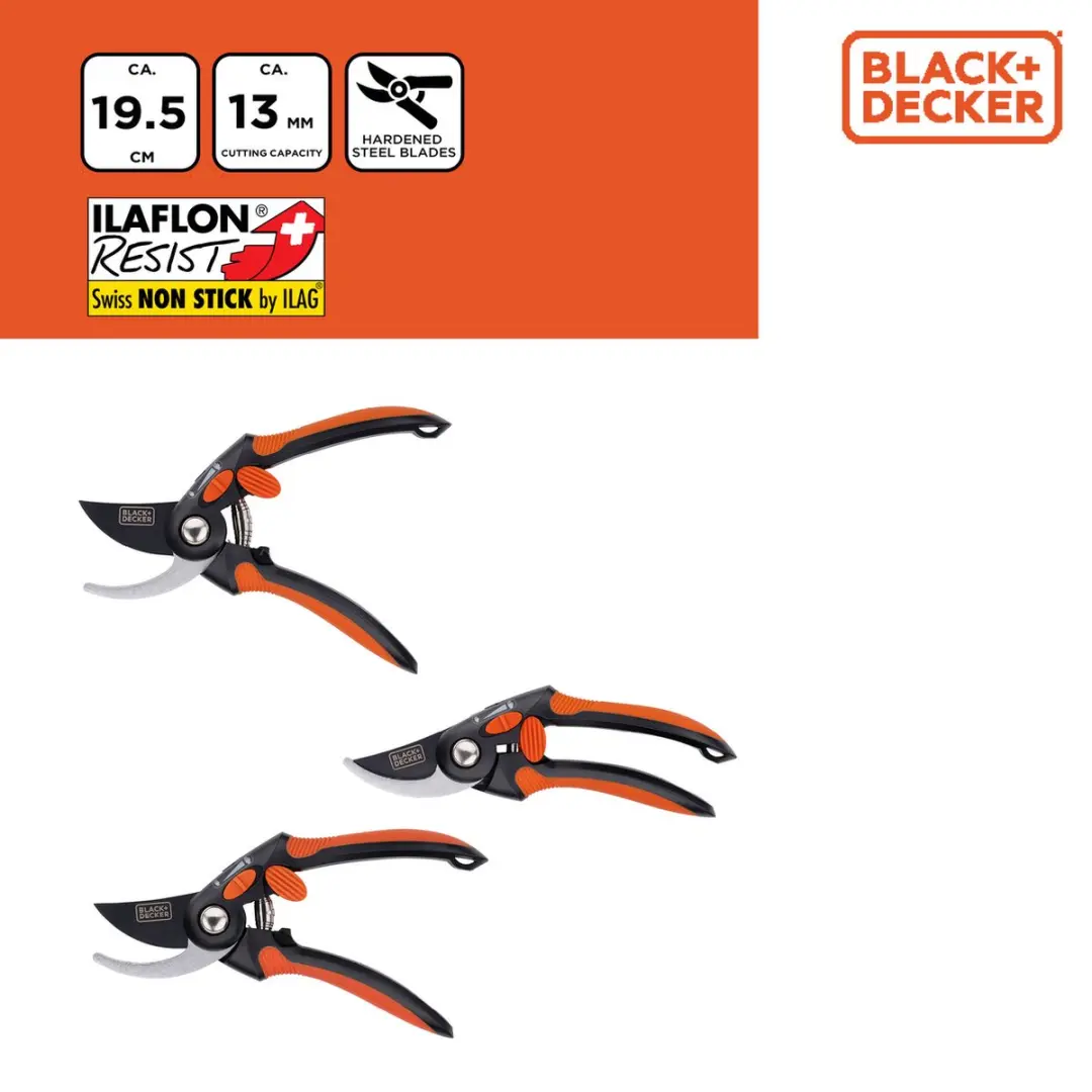 BLACK+DECKER Snoeischaar 13mm - Takkenschaar Zwart
