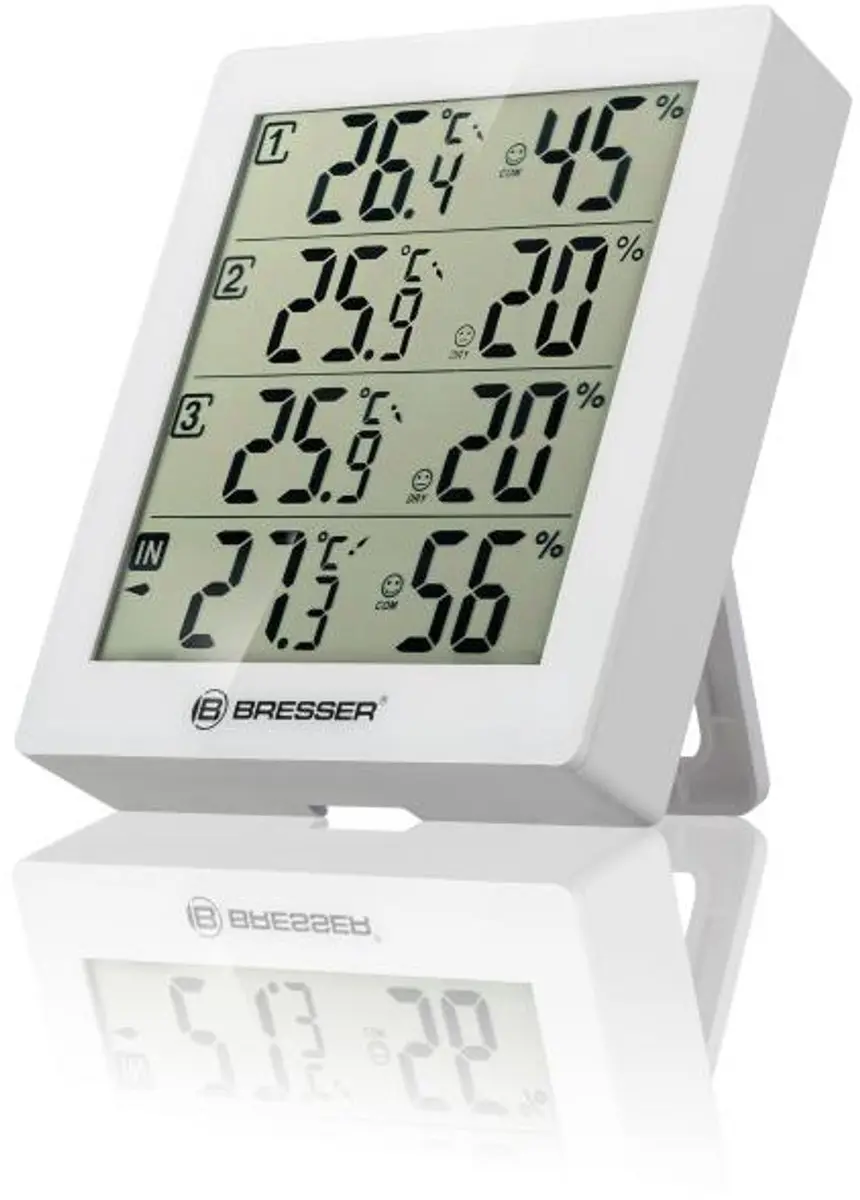 Bresser Temeo Hygro Quadro Weerstation - 4 Sensoren - Wit