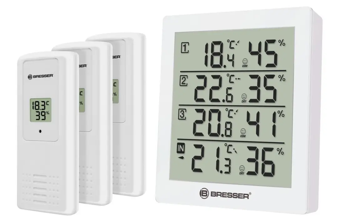 Bresser Temeo Hygro Quadro Weerstation - 4 Sensoren - Wit
