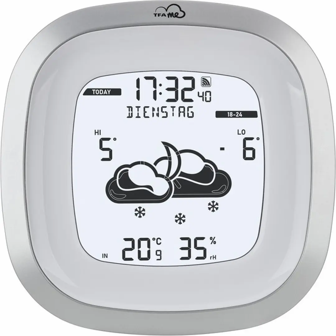 TFA Dostmann TFA.me ID-03 WiFi-Weerstation - 4 Dagen Voorspelling - Zilver