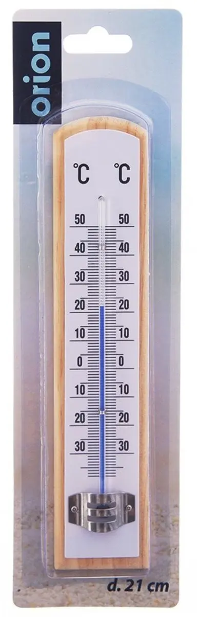 Orion Houten Buitenthermometer 21cm - Klassiek Design