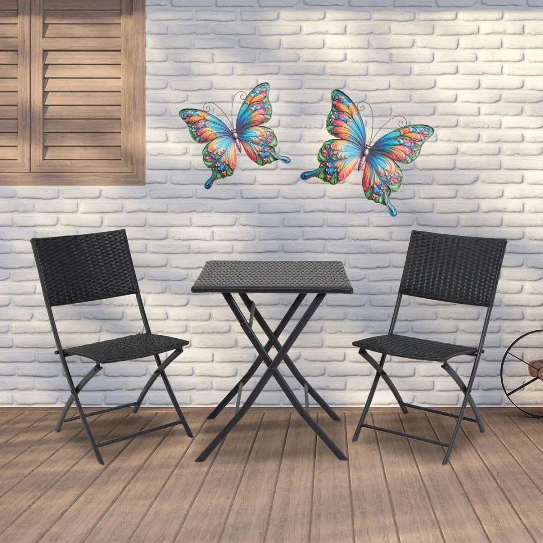 Anna's Collection Wanddecoratie Vlinders Metaal - 2 Stuks - Multikleur