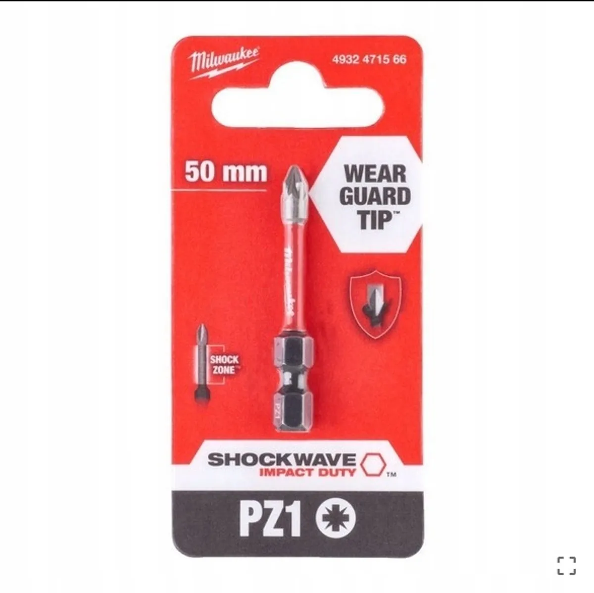Milwaukee Shockwave PZ1 Slagmoer Bit 50mm - Metaal