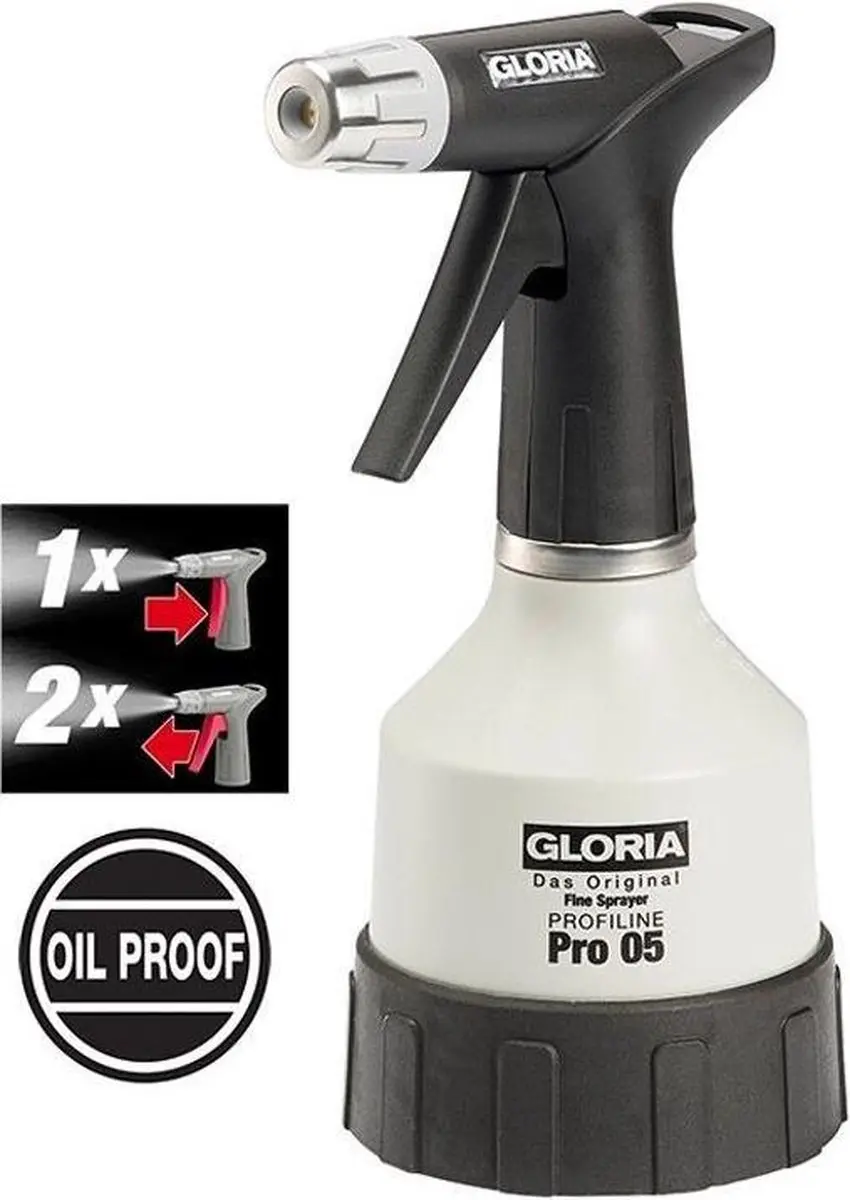 Gloria Handspuit Pro 0.5L - Grijs/Zwart