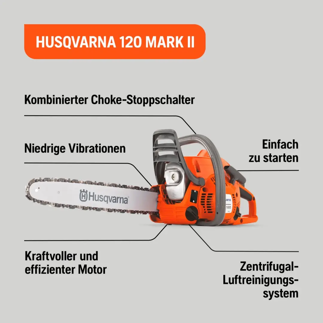 Husqvarna 120 Mark II Kettingzaag - 38,2cc - 14" Rail
