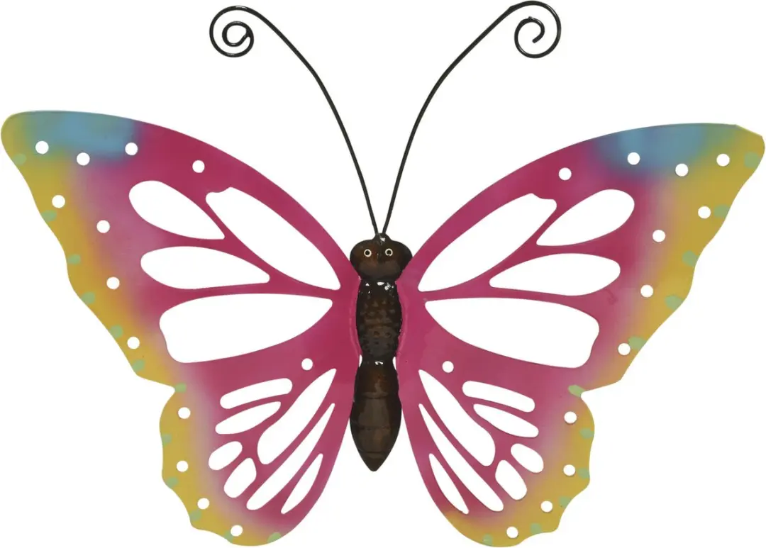 Decoris Grote Muurvlinder Roze 51x38cm