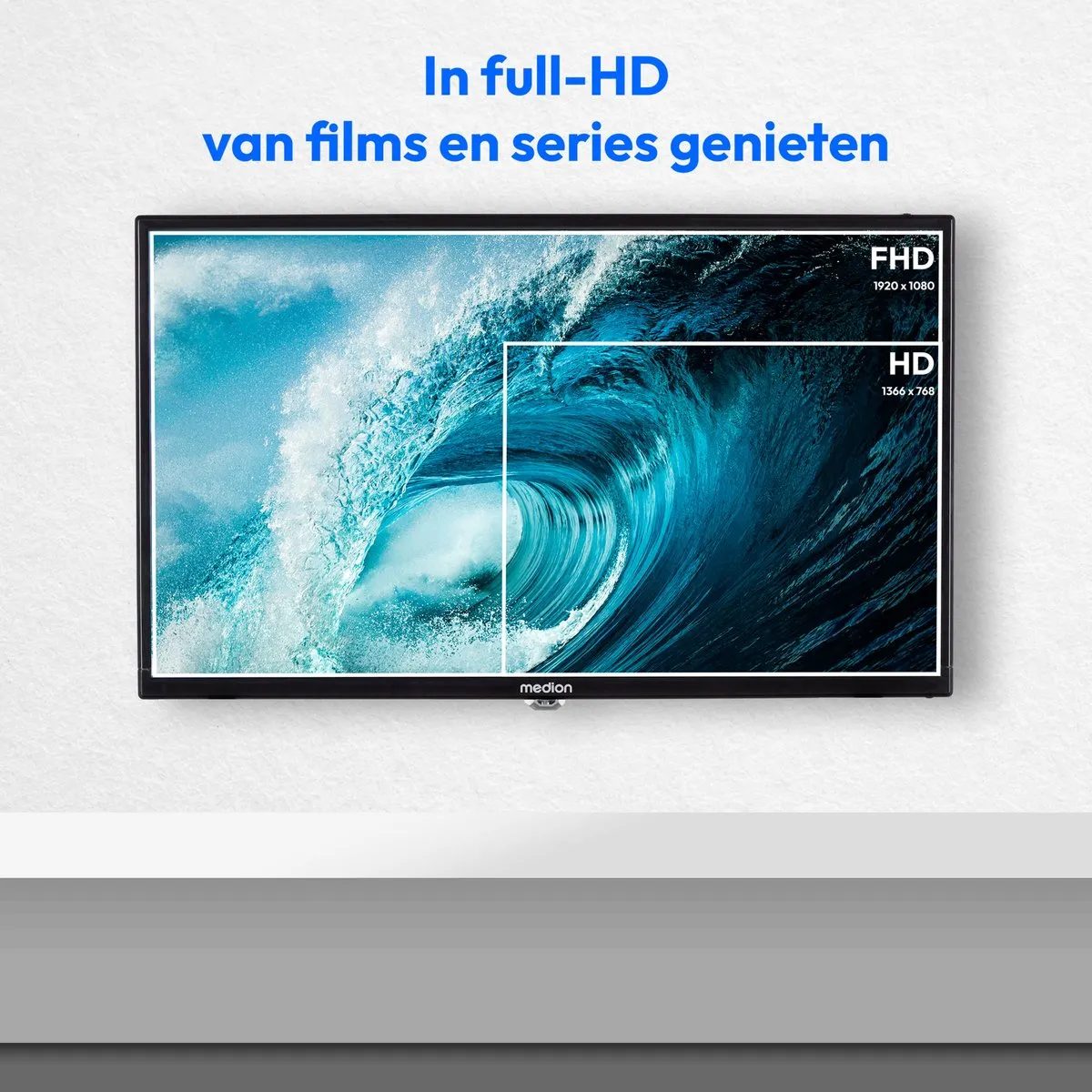 Medion MD824000 Full HD TV 24" - 12V - HDMI/USB - Zwart