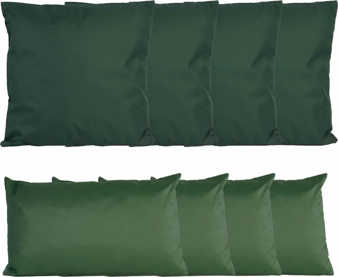 Anna's Collection Bank/Tuin Kussensset 8 Stuks - Donkergroen