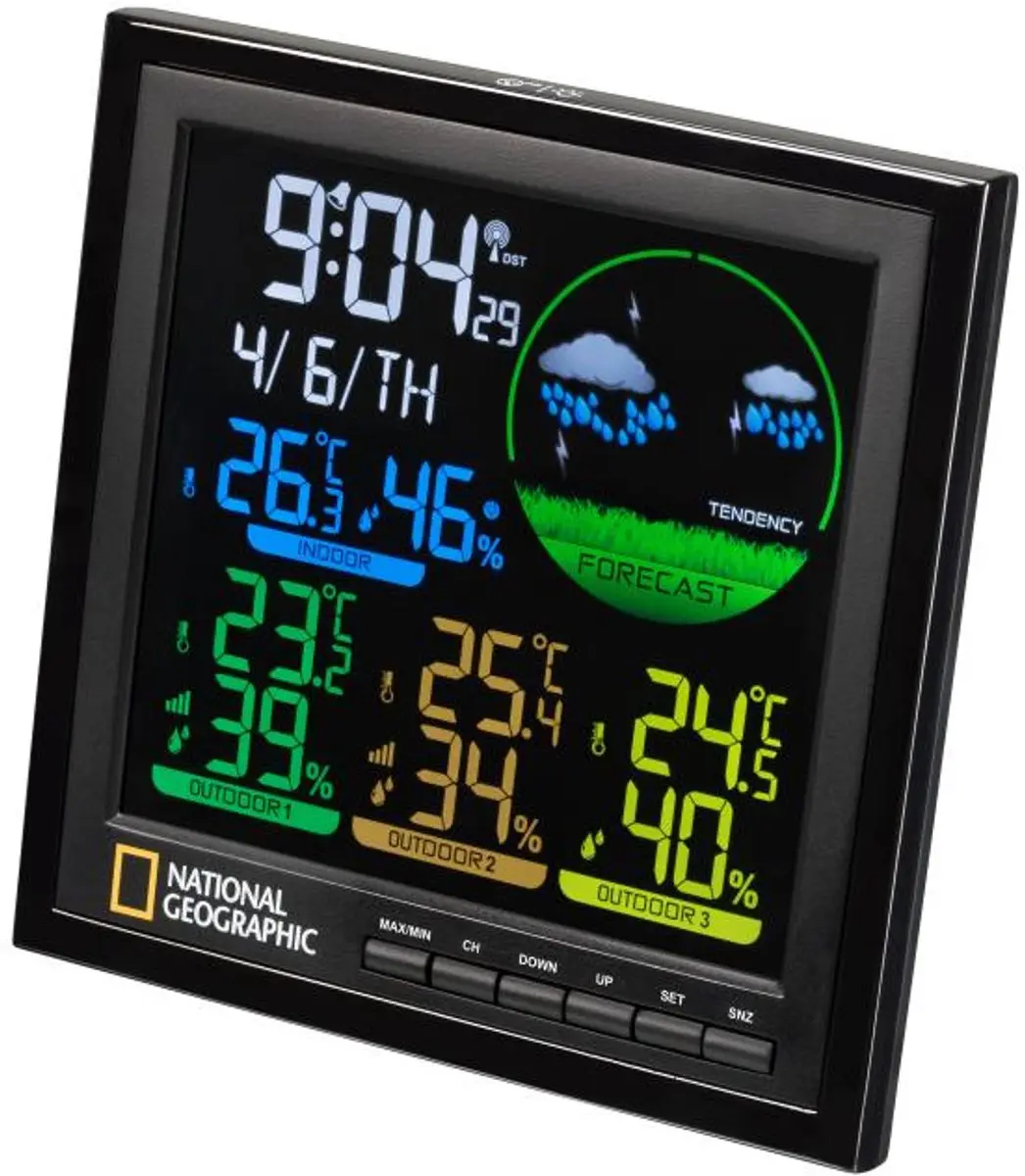 Bresser National Geographic VA Colour Weerstation - 3 Sensoren - Zwart - afbeelding 6 van 6