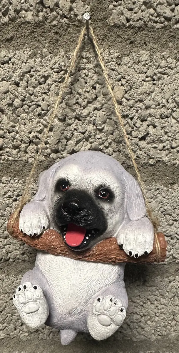 Impuls Polyresin Hangend Tuindier Hond