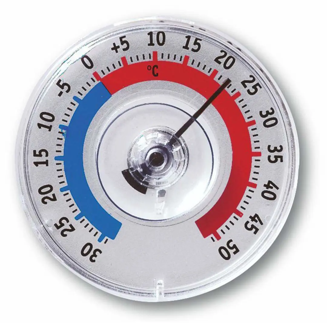 TFA Dostmann Raamthermometer Analoog 8x8cm Transparant