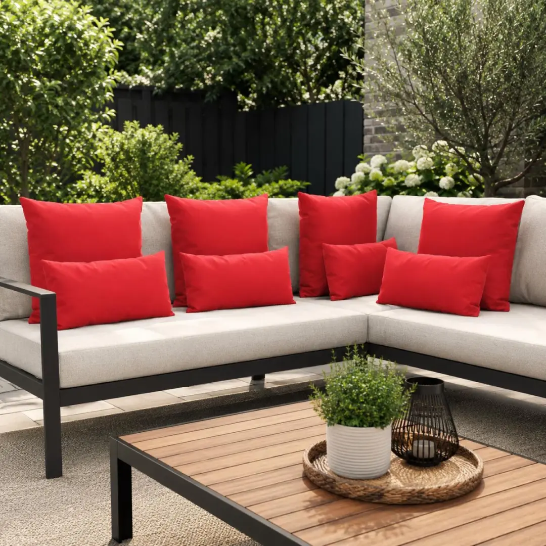 Anna's Collection Bank/Tuin Kussens Set 8-delig - Rood