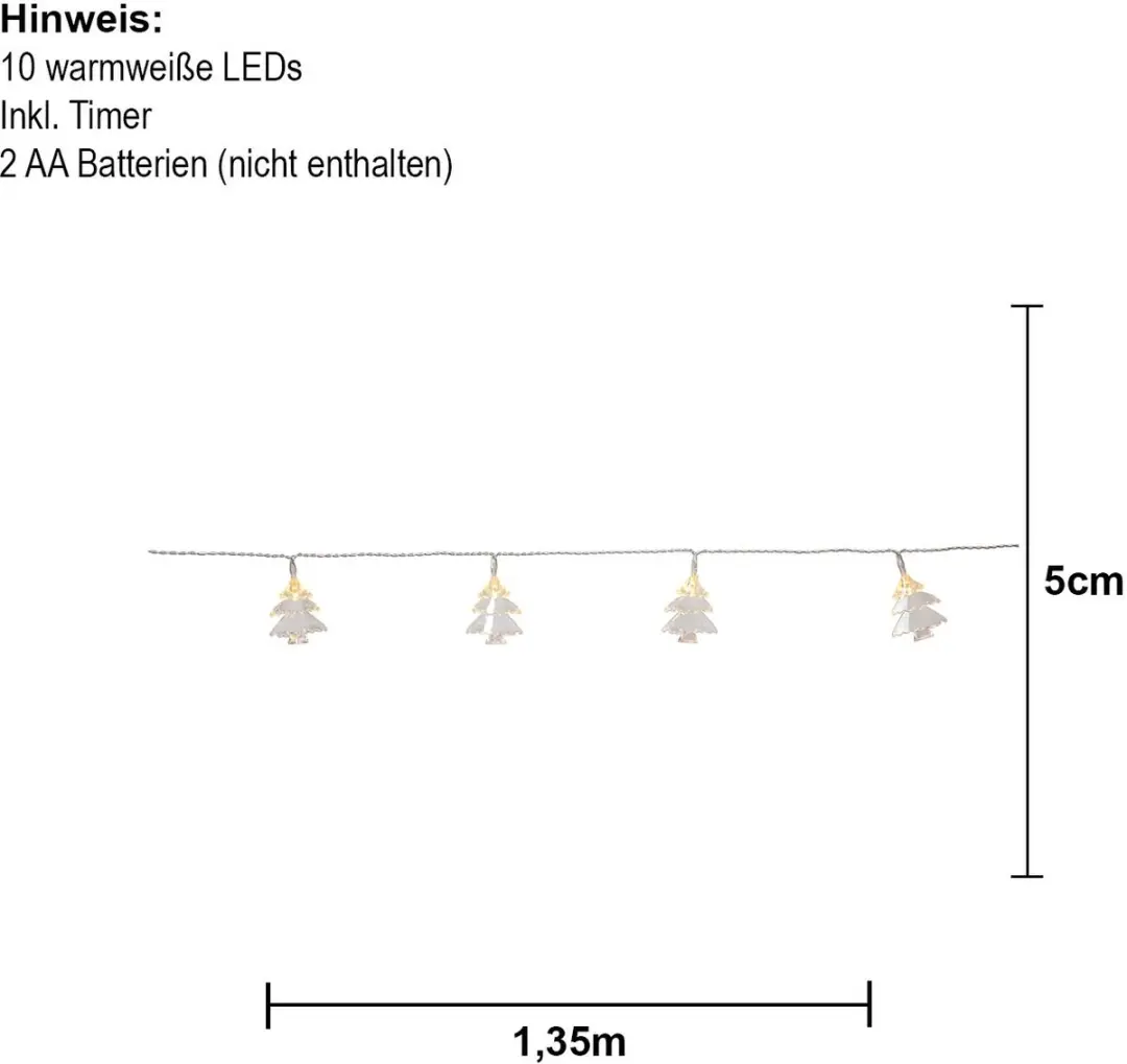 Star Trading Izy Kerstverlichting Batterij - 10 LED L135cm Warm Wit