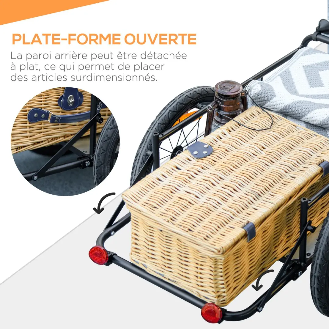 Homcom Fietskar - 65L - Grijs