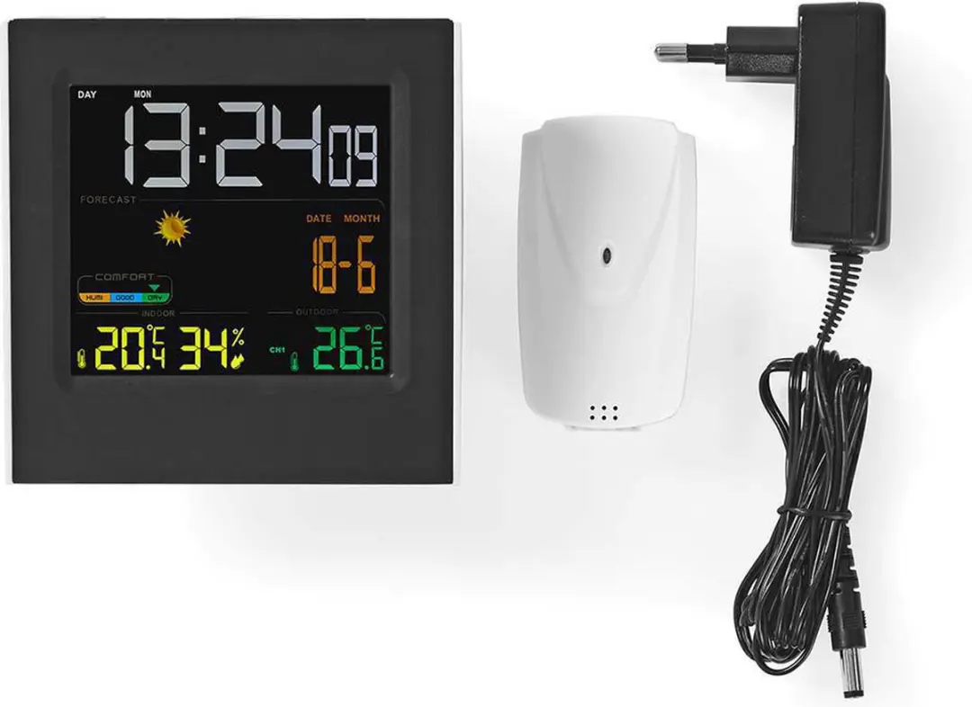 Nedis Weerstation Binnen & Buiten - Zwart
