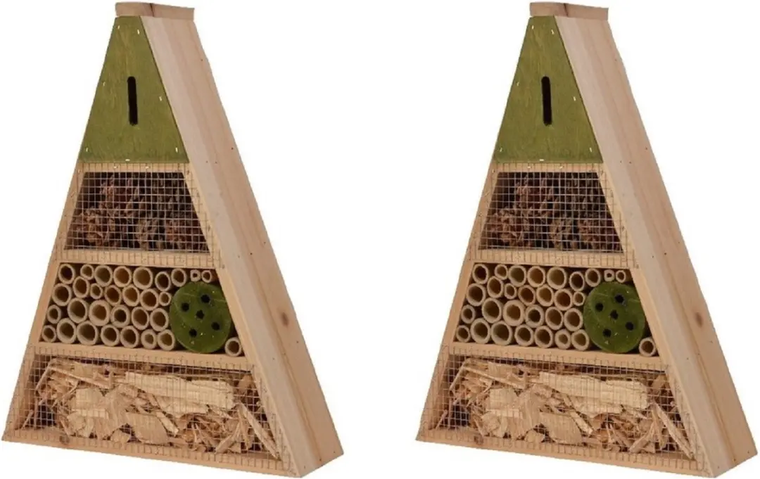 Decoris Insectenhotel Lichtgroen 19cm - Bijen/Vlinderhuis