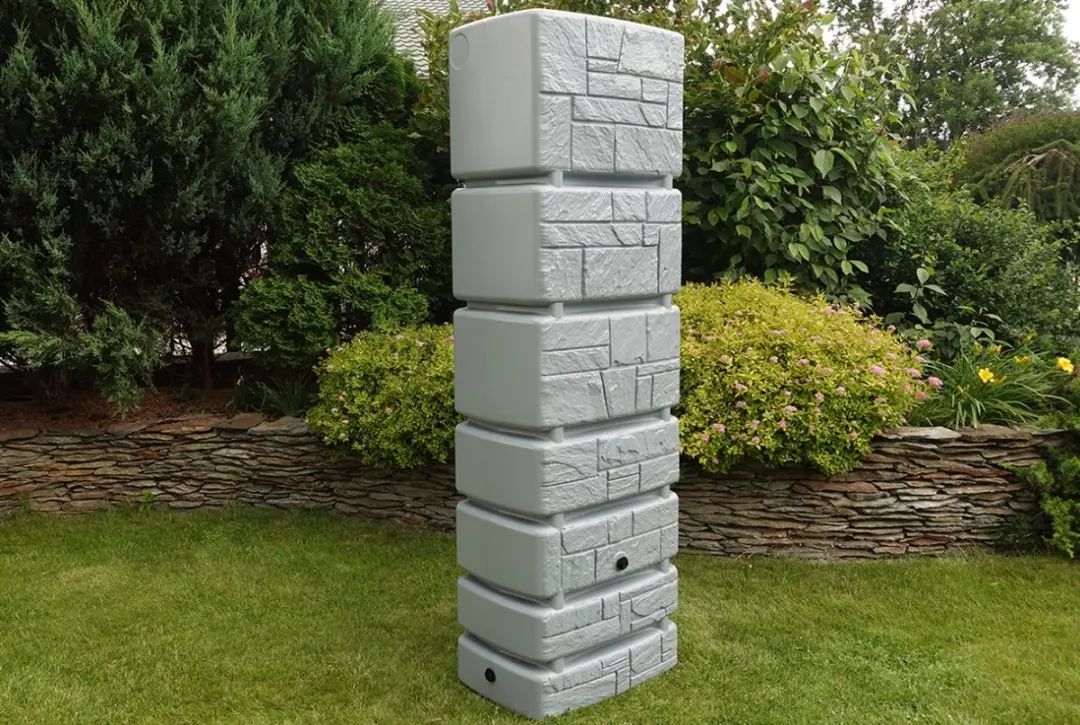 Prosperplast Regentonnen Stone Tower 350L - Grijs