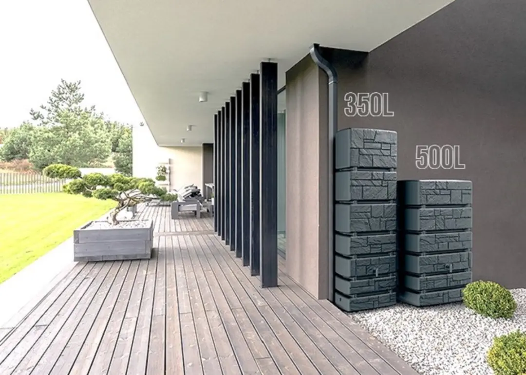 Prosperplast Regentonnen Stone Tower 350L - Grijs