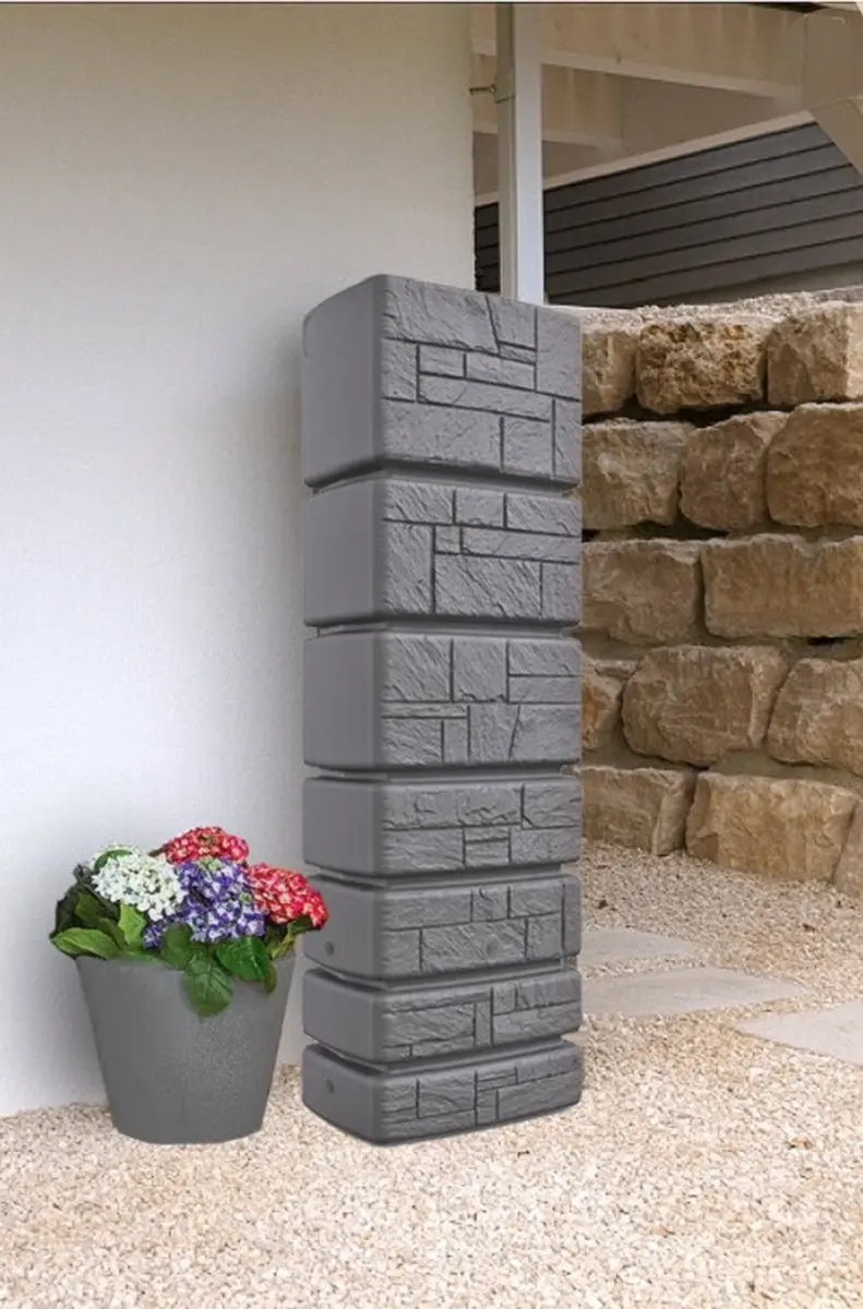 Prosperplast Regentonnen Stone Tower 350L - Grijs