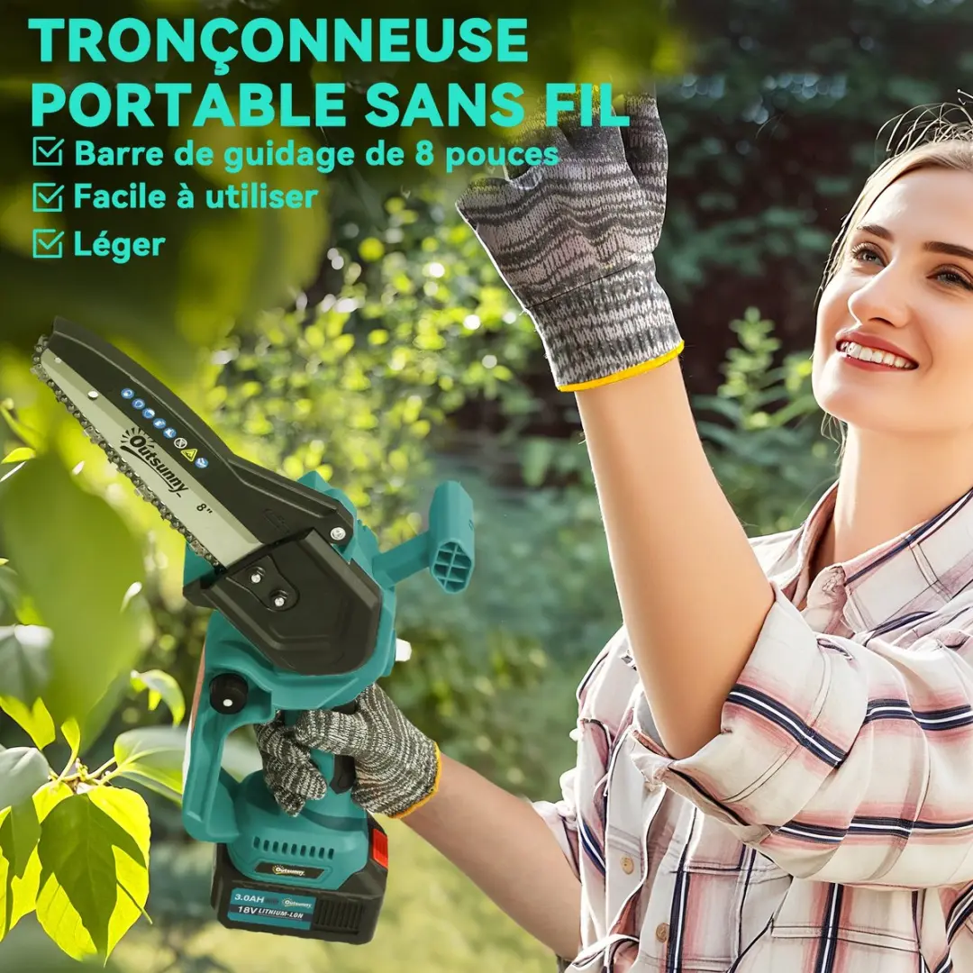 Outsunny Kettingzaag 580W - Blauw - afbeelding 6 van 6