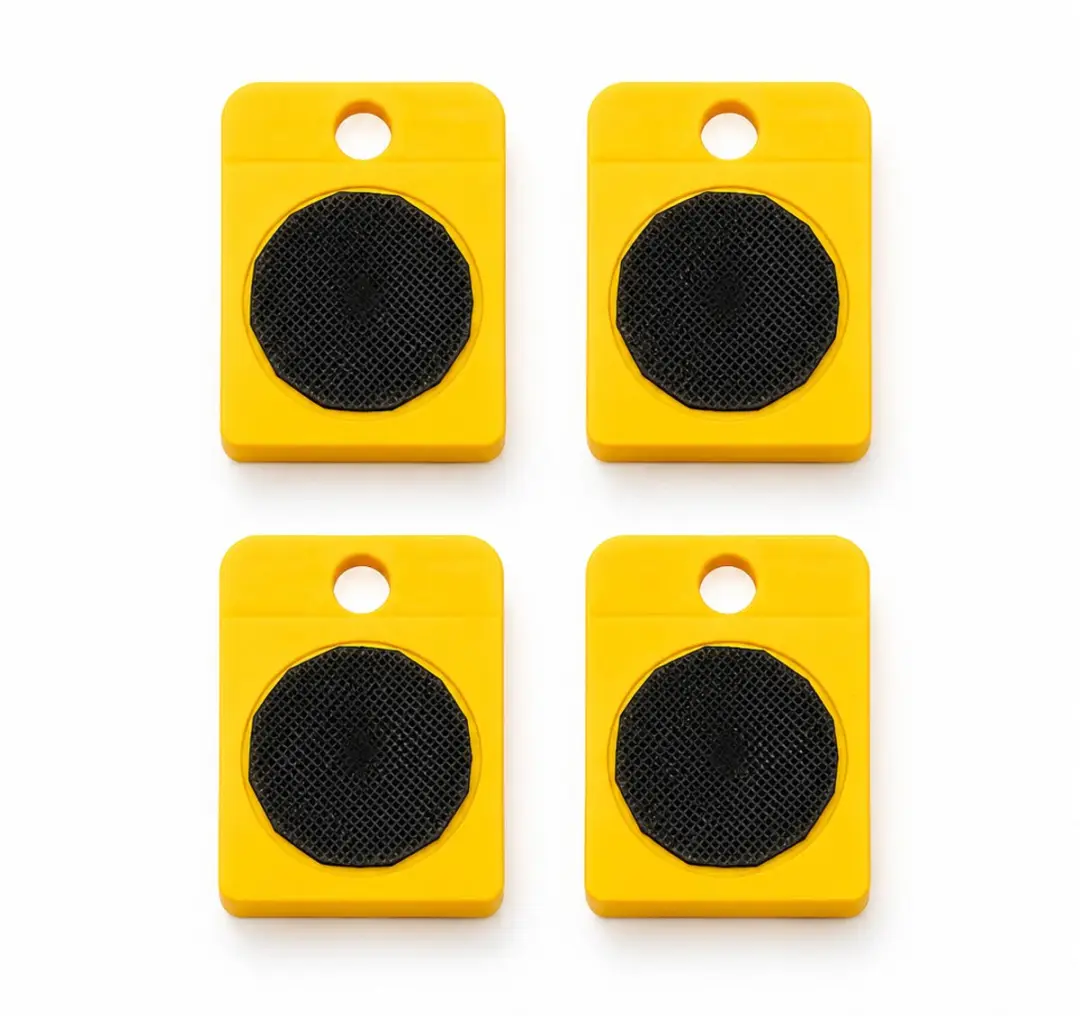 Kortpack Lift & Roll Set - 4 Rollers 150kg + Hefboom - Zwart/Geel/Blauw