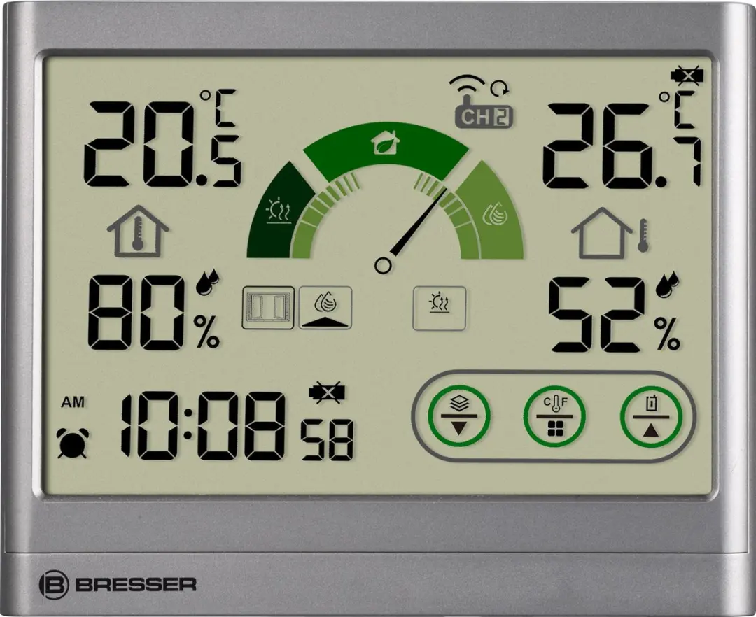 Bresser Weerstation VentAir H Thermo-Hygrometer - Grijs