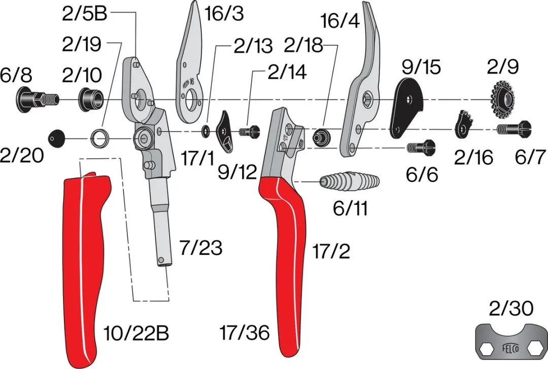 Felco 17 Snoeischaar Linkshandig - 20mm - afbeelding 6 van 6