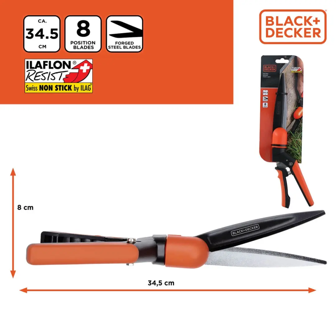 BLACK+DECKER Grasschaar 34,5cm - Zwart/Oranje