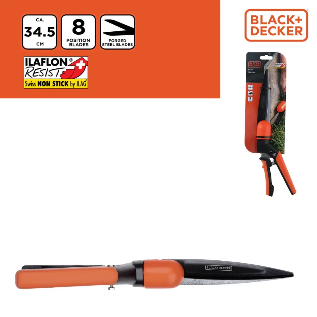 BLACK+DECKER Grasschaar 34,5cm - Zwart/Oranje - afbeelding 6 van 6
