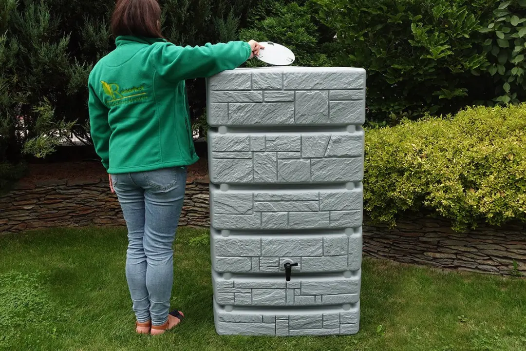 Prosperplast Regenton Stone Tower 500L - Grijs