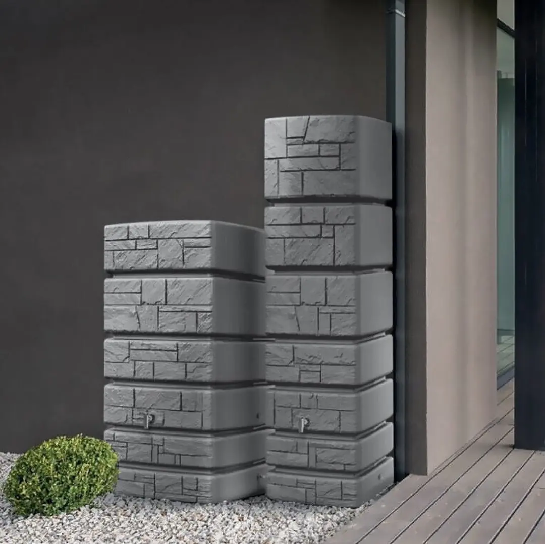 Prosperplast Regenton Stone Tower 500L - Grijs