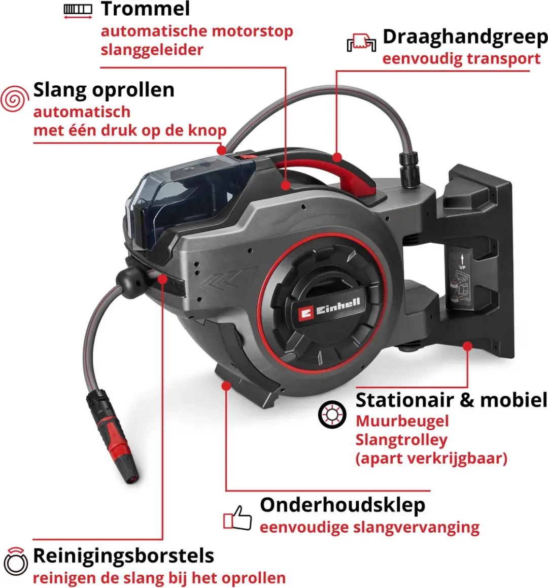 Einhell Accu Slanghaspel GE-HR 18/30-1 Li Solo - 18V - 30m + 1,5m