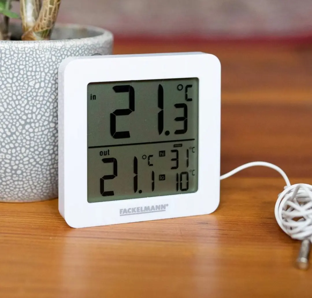 Fackelmann Tecno Thermo-/Hygrometer Klok Wit