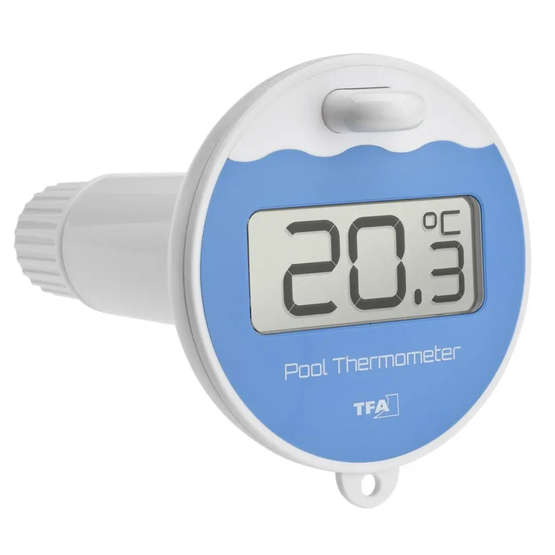 TFA Marbella Draadloze Zwembadthermometer - Zwart/Grijs/Blauw/Wit
