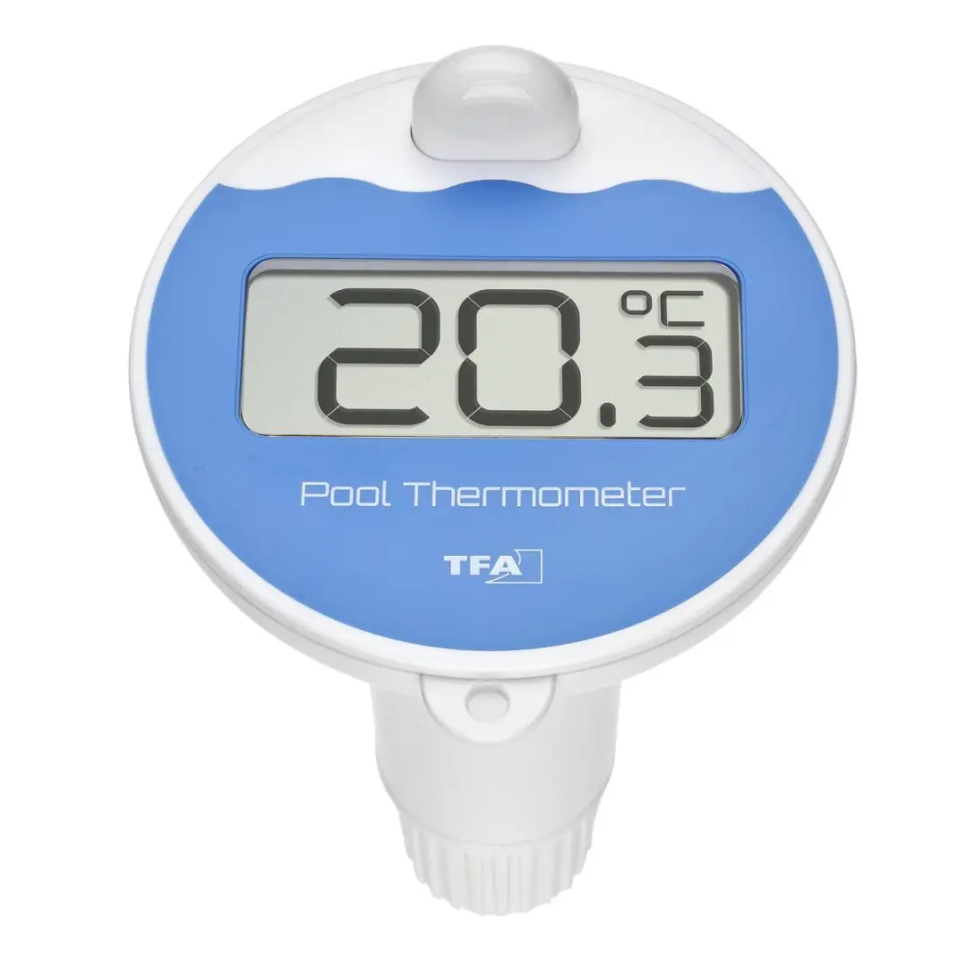 TFA Marbella Draadloze Zwembadthermometer - Zwart/Grijs/Blauw/Wit